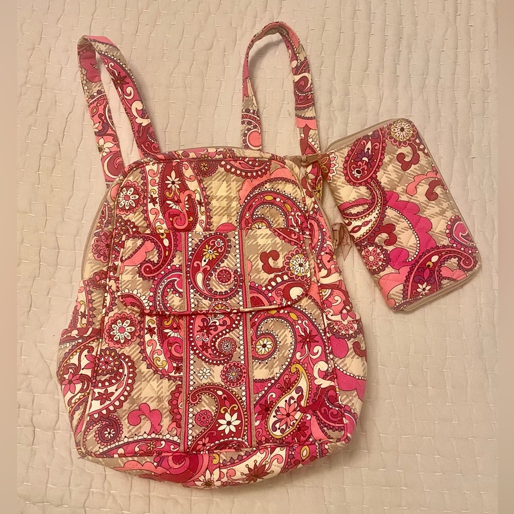 New Vera Bradley small backpack and matching wallet